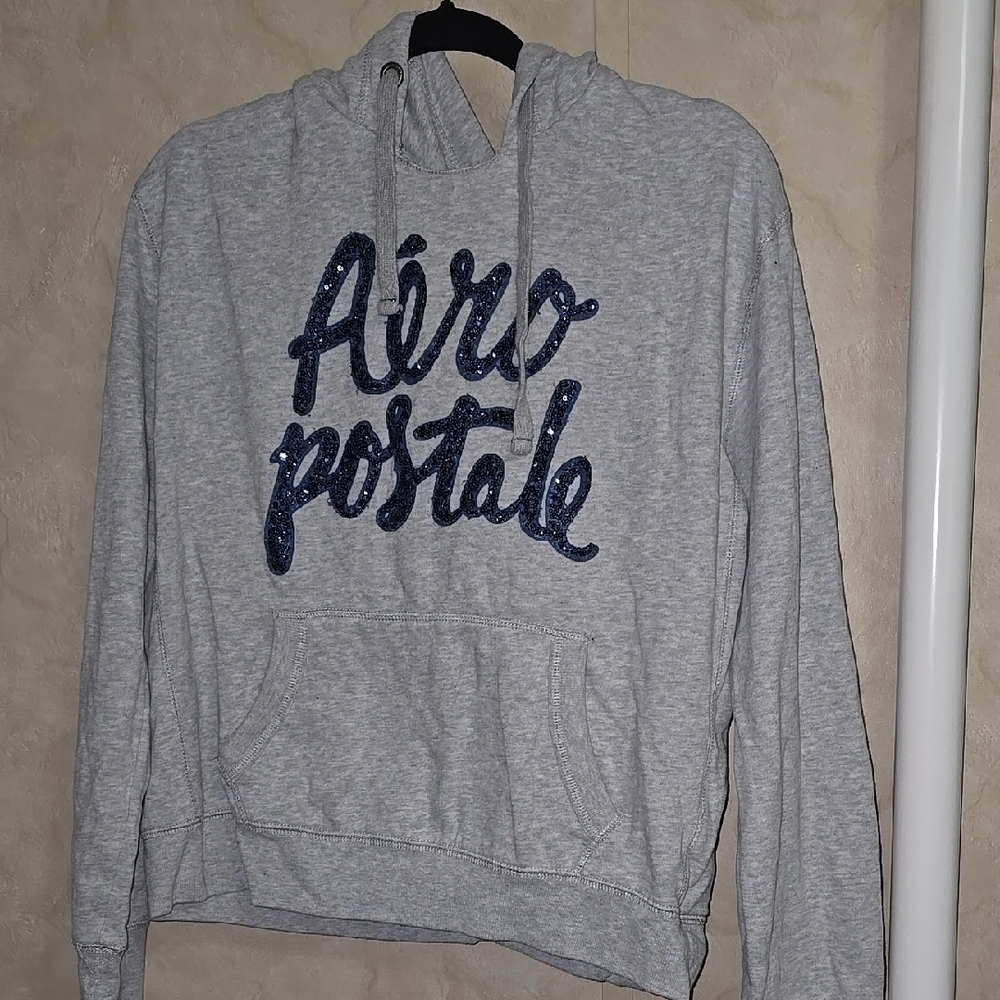 Aeropostale Gray Hoodie with Blue Logo